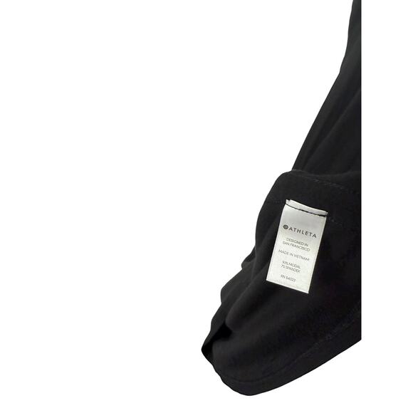 Athleta Women's Asymmetrical Black Modal Dress Large Draped Athleisure Casual - Picture 3 of 5